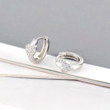 925 Silver Round Heart Star Geometric Hoop Earrings for Women
