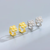 925 Silver Round Heart Star Geometric Hoop Earrings for Women