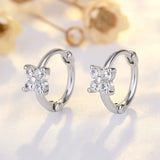925 Silver Round Heart Star Geometric Hoop Earrings for Women
