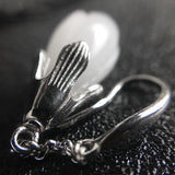 925 Silver Long Orchid Earrings with Jade Gems for Women