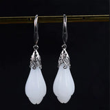 925 Silver Orchid Necklace Set with Jade Earrings