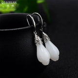 925 Silver Orchid Necklace Set with Jade Earrings