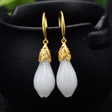 925 Silver Orchid Necklace Set with Jade Earrings