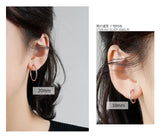 925 Silver Earring Classic Tube Round Ear Ring Size Wild F