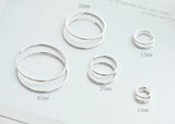 925 Silver Earring Classic Tube Round Ear Ring Size Wild F
