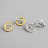 925 Sterling Silver Double Ring Twist Earring