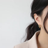 925 Sterling Silver Double Ring Twist Earring