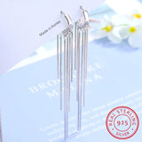 925 Sterling Silver Love Heart Tassel Earrings for Girls