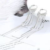 925 Sterling Silver Love Heart Tassel Earrings for Girls