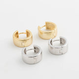 925 Sterling Silver Wide-Edge Large Earrings