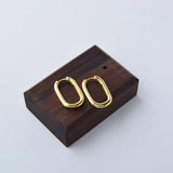 925 Sterling Silver Wide-Edge Large Earrings