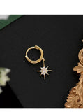 925 Silver Zircon Star Drop Earrings for Women