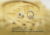 925 Silver Earring Hollow Star Butterfly Ear Bone Ear Ring Ear Buckle