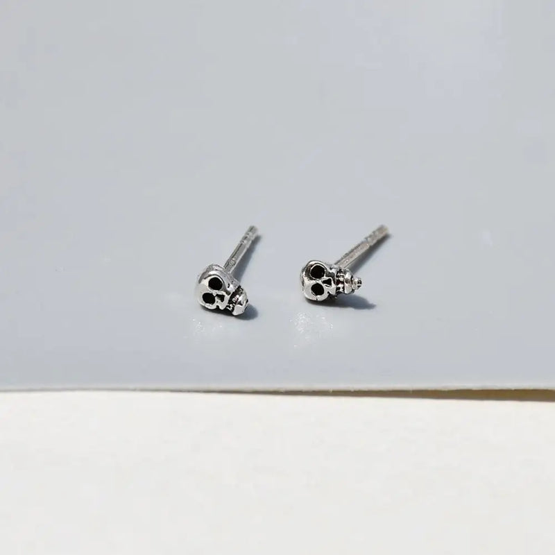 925 Silver Mini Skull Ear Bone Nail Bear Stud Earring