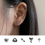 925 Silver Mini Skull Ear Bone Nail Bear Stud Earring