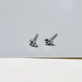925 Silver Mini Skull Ear Bone Nail Bear Stud Earring