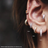 925 Silver Zircon Wide-Faced Ear Ring for Girls Boys