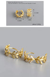 925 Silver Earring Zircon Olive Leaf Design Silver Ear Jewelry