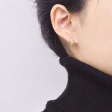 925 Silver Earring Zircon Olive Leaf Design Silver Ear Jewelry