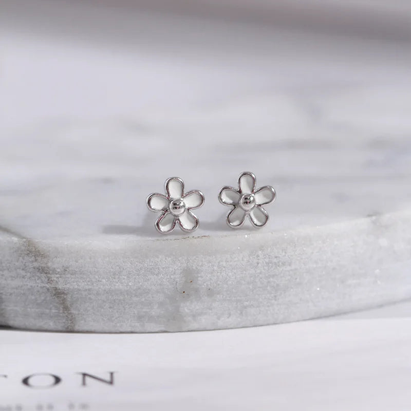 925 Sterling Silver Cherry Blossom Stud Earrings