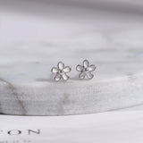 925 Sterling Silver Cherry Blossom Stud Earrings