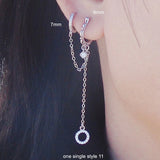 925 Silver Star Moon Earring for Siamese Ears