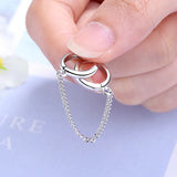 925 Silver Double Pierced Chain Earrings - Boy Girl Silver Ear Jewelry