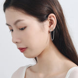 925 Silver Double Pierced Chain Earrings - Boy Girl Silver Ear Jewelry