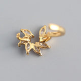925 Silver Zircon Petal Flower Earring Sweet Women Jewelry