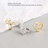 925 Silver Zircon Petal Flower Earring Sweet Women Jewelry