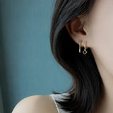 925 Silver Zircon Drop Earring Heart Moon Star Leaf Bar Short Ear Jewelry