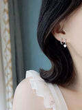 925 Silver Zircon Heart Shell Drop Earring for Women