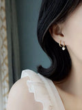 925 Silver Zircon Heart Shell Drop Earring for Women