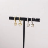 925 Silver Zircon Heart Shell Drop Earring for Women