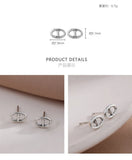 925 Silver Ball Stud Earrings Pig Nose Shape Boy Girl Ear Jewelry