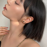925 Silver Ball Stud Earrings Pig Nose Shape Boy Girl Ear Jewelry