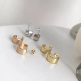 925 Silver Round Star Stud Earrings Wide Version Female Jewelry