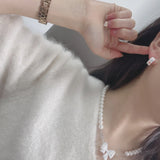 925 Silver Tulip Circle Ear Buckle Flower Earring for Women Wedding Party