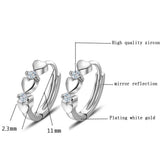 925 Sterling Silver Micro Inlay Zircon Clip Earrings