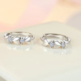 925 Sterling Silver Micro Inlay Zircon Clip Earrings