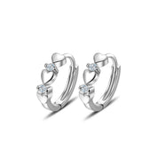 925 Sterling Silver Micro Inlay Zircon Clip Earrings