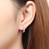 925 Sterling Silver Micro Inlay Zircon Clip Earrings