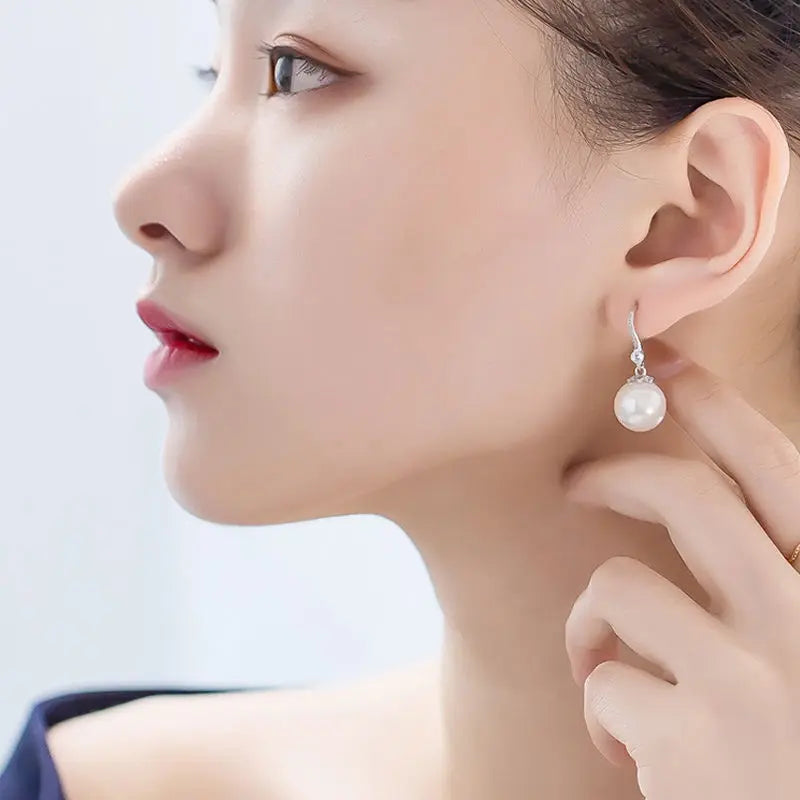 925 Silver Earrings with Pearl for Boho Style