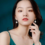 925 Silver Earrings with Pearl for Boho Style