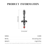 925 Silver Cross Sword Heart Pendant Bracelet DIY Accessory