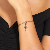 925 Silver Cross Sword Heart Pendant Bracelet DIY Accessory