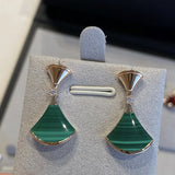 925 Silver Fan Shaped Earrings for Women Fine Jewelry