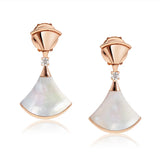 925 Silver Fan Shaped Earrings for Women Fine Jewelry