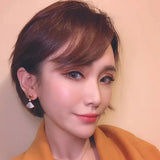 925 Silver Fan Shaped Earrings for Women Fine Jewelry