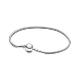 925 Sterling Silver Mini Bead Chain Snake Bone Bracelet for DIY Jewelry